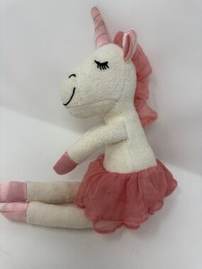 Apple Park Plush Pink & White Unicorn ballerina Doll - Soft Kids Toy 18” tall
